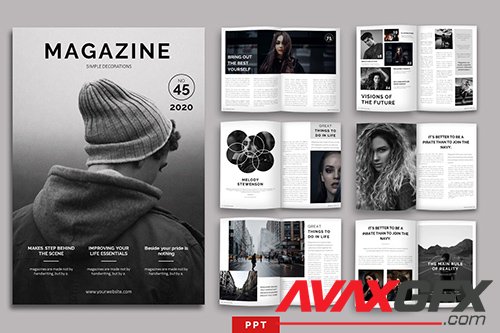 Magazine Layout Powerpoint Template