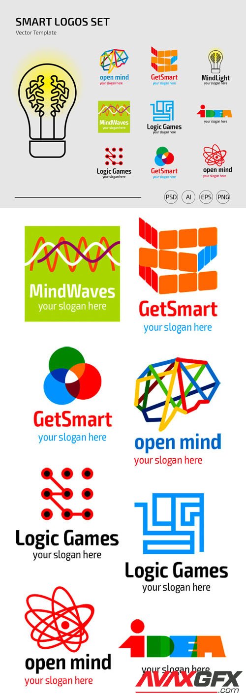 Smart Logos Set Vector Templates
