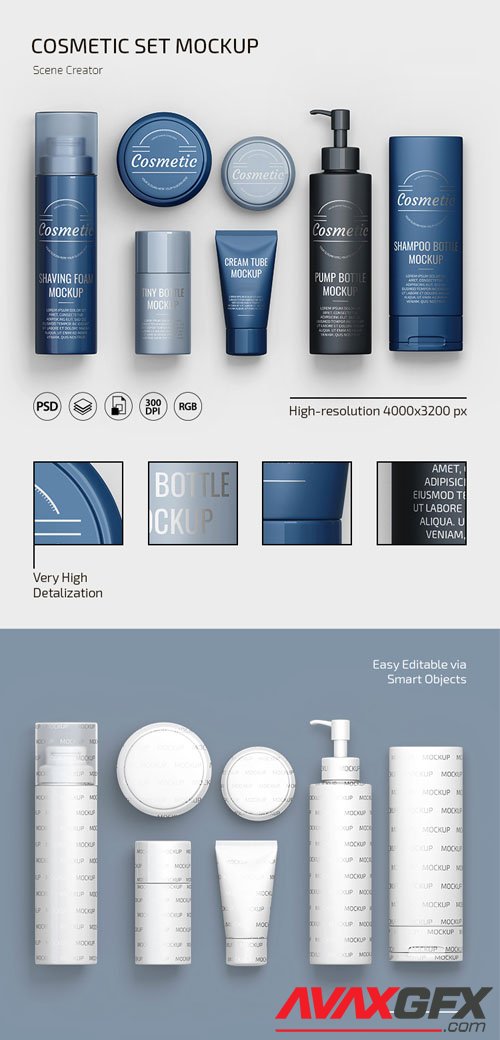 Cosmetic Set - Scene Creator PSD Mockups