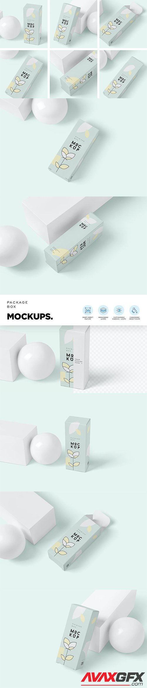 Package Box Mock-Up - Long Rectangle