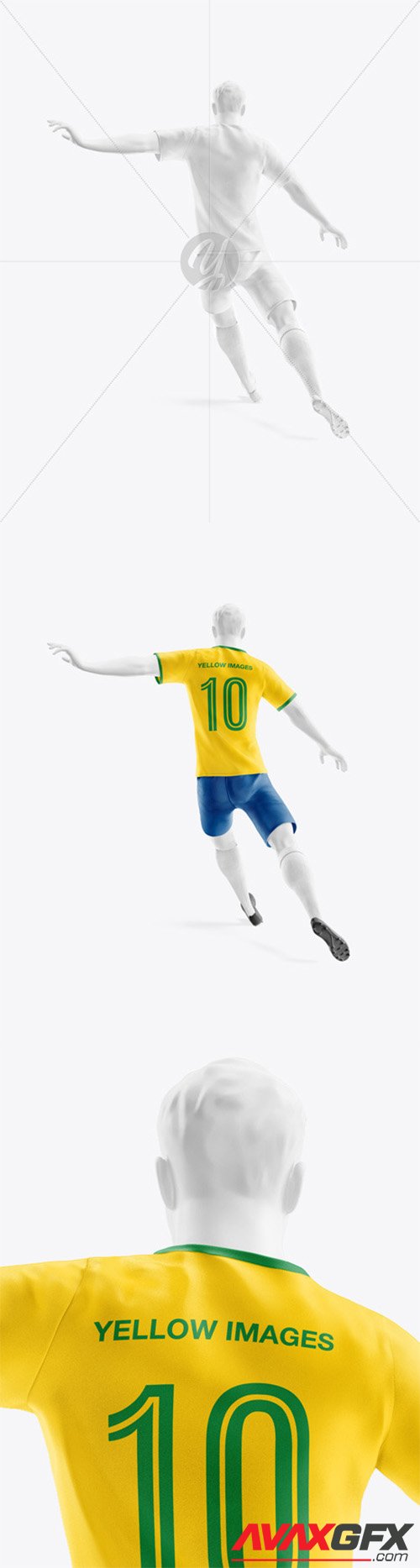 Soccer Team Kit Mockup with mannequin - Back View 63028