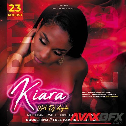 Dj Kiara - Premium flyer psd template