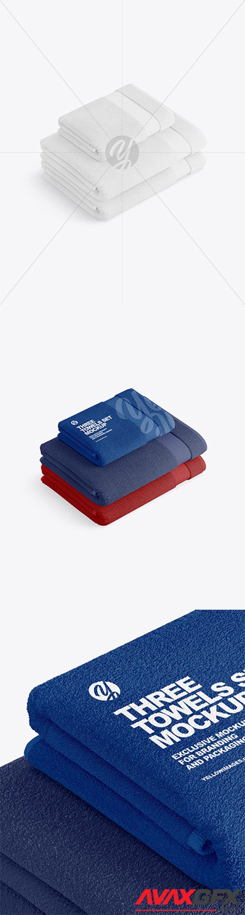 Three Towels Set Mockup 64848