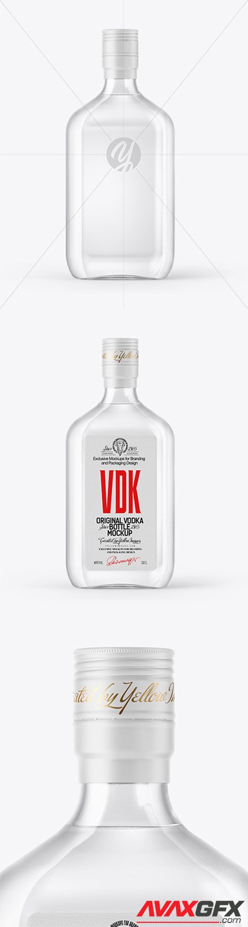 Glass Vodka Bottle Mockup 64809
