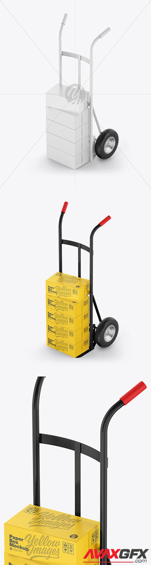Hand Truck With Boxes Mockup 64329