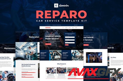 ThemeForest - Reparo v1.0 - Car Service Elementor Template Kit - 27967773