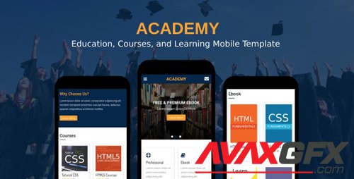 ThemeForest - Academy v1.0 - Education, Courses, and Learning Mobile Template - 20609999