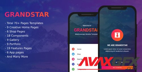ThemeForest - Grandstar v1.0 - Multiconcept Web App UI Kit Mobile Template (Update: 23 April 18) - 21589316
