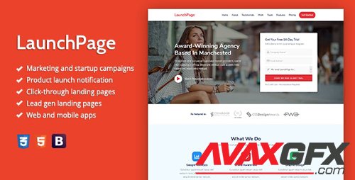 ThemeForest - LaunchPage v1.0 - Premium HTML Landing Page Template - 27614775