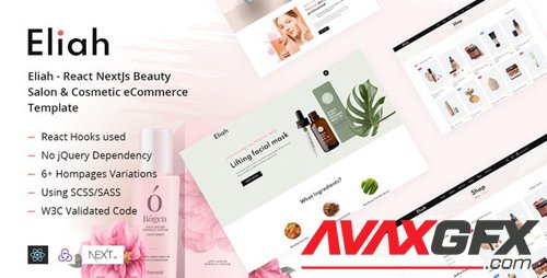 ThemeForest - Eliah v1.0 - React NextJs Beauty Salon & Cosmetic eCommerce Template (Update: 4 August 20) - 27820606