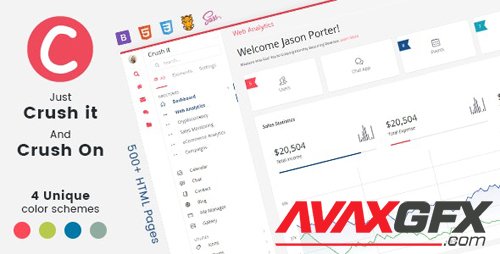 ThemeForest - Crush it v1.0 - Bootstrap Admin Application Template & Ui Kit - 25210302