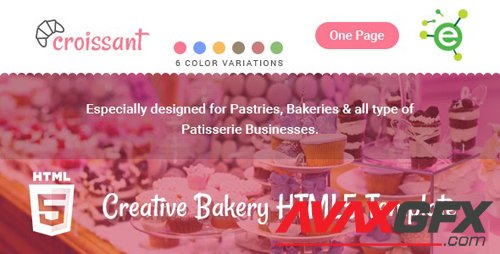 ThemeForest - Croissant v1.1 - Creative Bakery and Pastry Business One Page HTML5 Template - 19450837