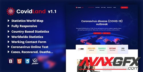 ThemeForest - CovidLand v1.1 - COVID-19 Corona Virus Medical Prevention Template - 26496986