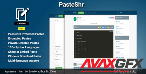 CodeCanyon - PasteShr v2.6 - Text Hosting & Sharing Script - 23019437 - NULLED