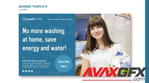 Laundry service banner template