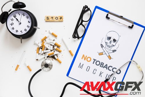 No smoking mock-up with stethoscope