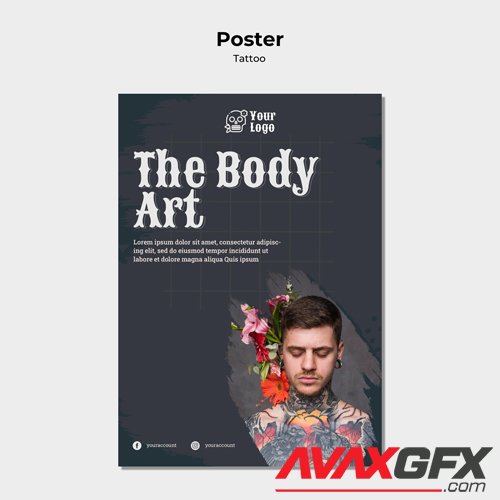 Tattoo artist poster template