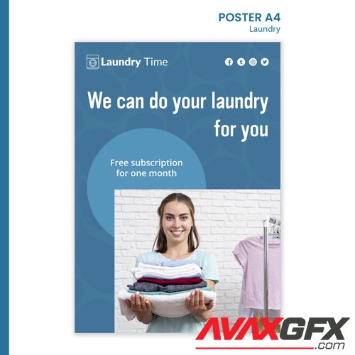 Laundry service template poster