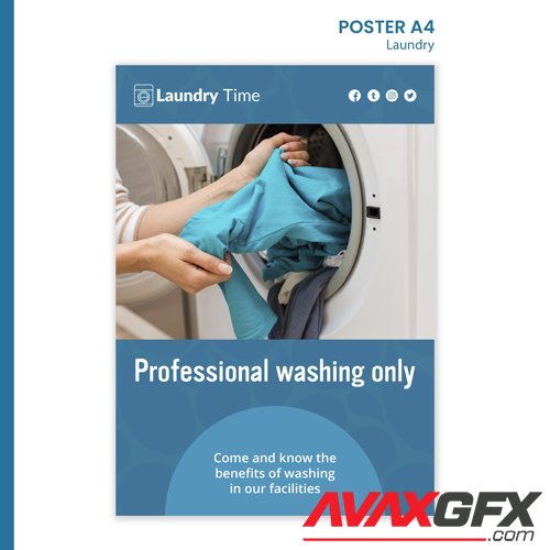 Laundry service poster template