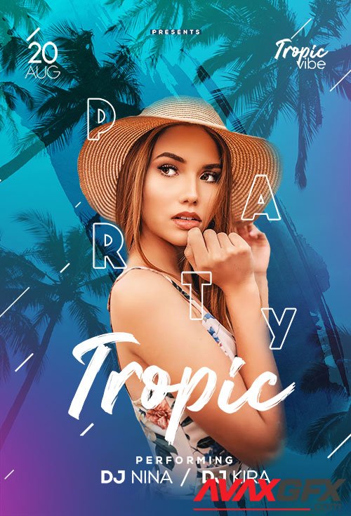 Tropic Party - Premium flyer psd template