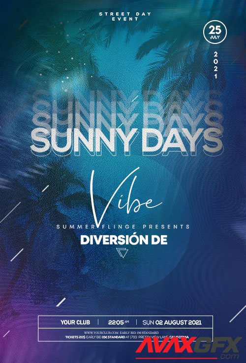 Sunny Days Event - Premium flyer psd template