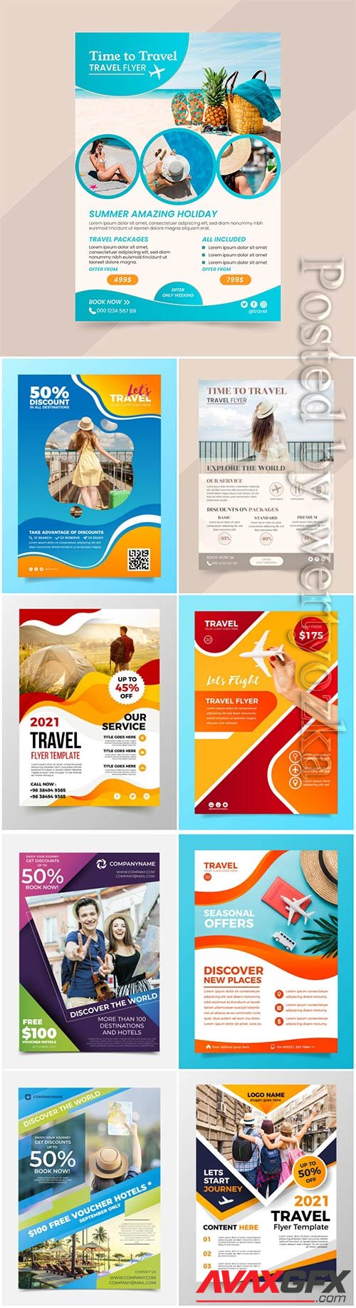 Travel sale flyer template with photo