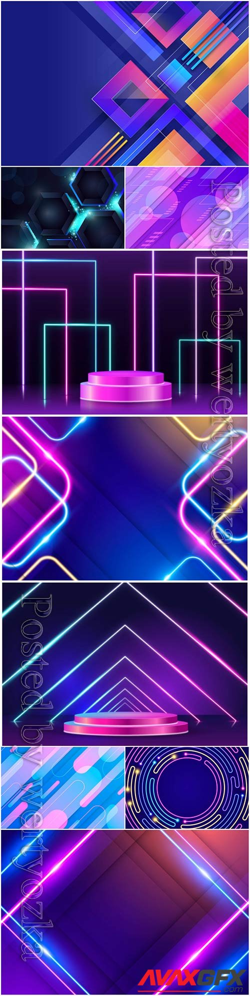 Abstract neon lights vector background