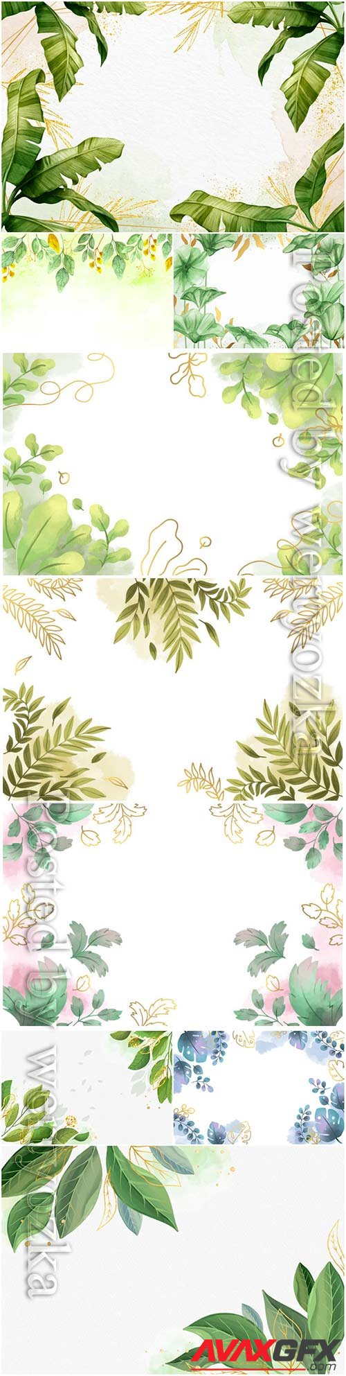 Nature background with golden foil