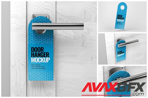 Door Hanger Mockup Set