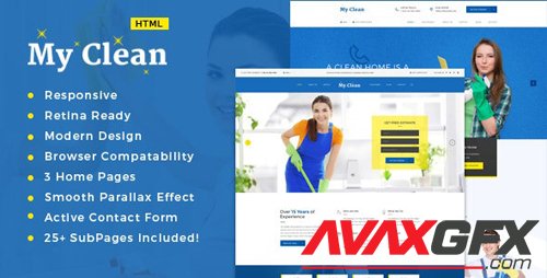 ThemeForest - MyClean v1.0 - Cleaning Company HTML5 Responsive Template - 16892218