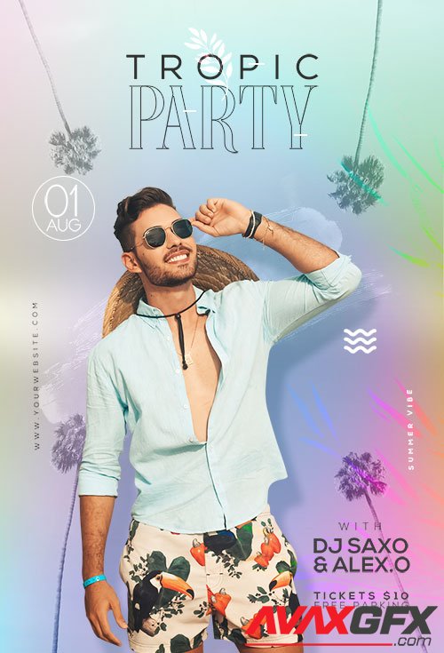 Tropic Party Event  - Premium flyer psd template