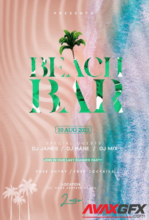 Beach Bar  - Premium flyer psd template