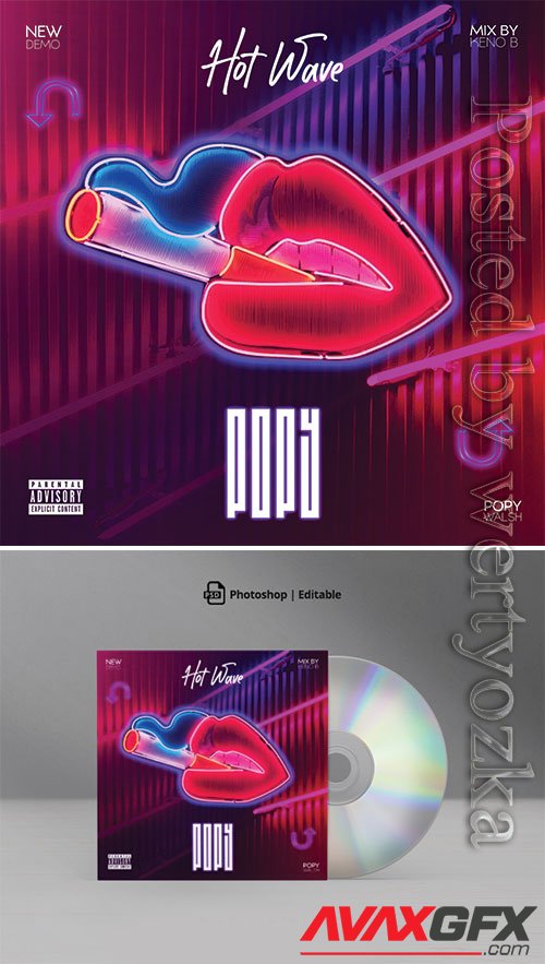 Neon Hot Wave Mixtape CD Cover Artwork