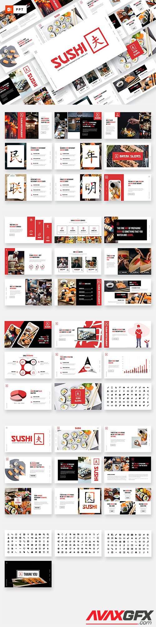 SUSHI - Japanese Food Powerpoint Template