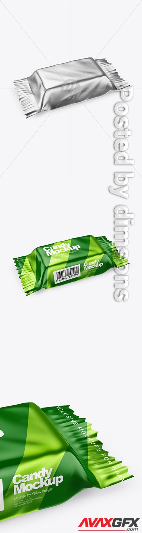 Metallic Candy Package Mockup - Half Side View 30122
