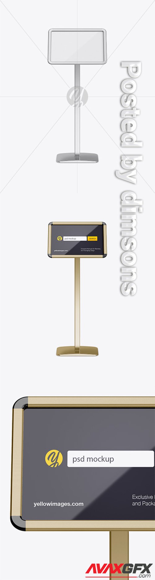 Metallic Frame Poster Stand Mockup - Front View 21149