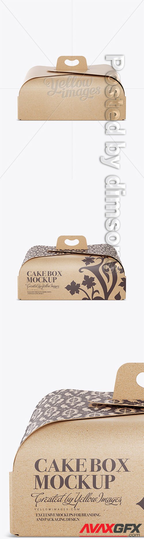 Carton Cake Box Mockup - Front View 14773