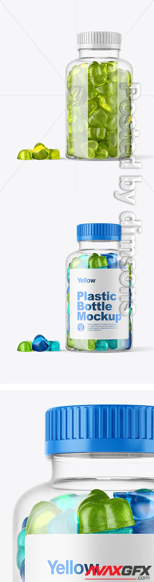 Plastic Bottle with Gummies Mockup 38698