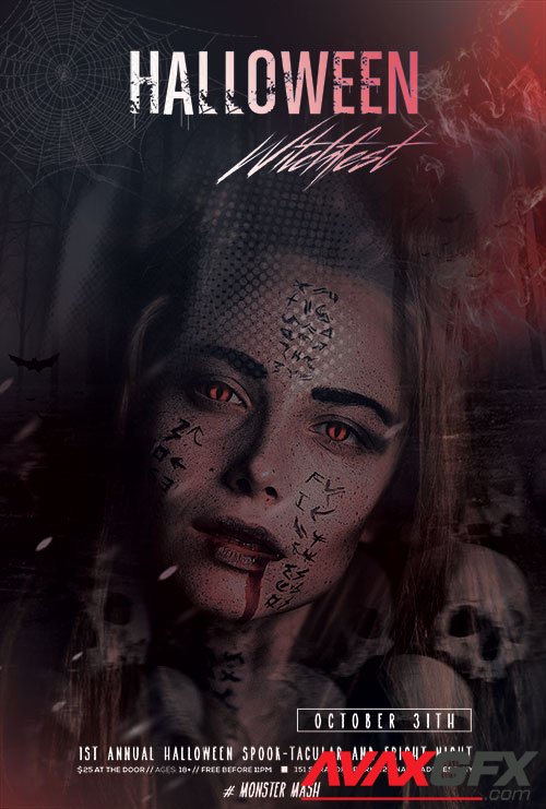 Halloween Witchfest Party - Premium flyer psd template
