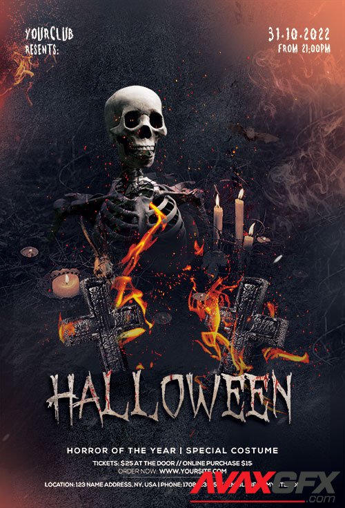Halloween Fright Night Party - Premium flyer psd template