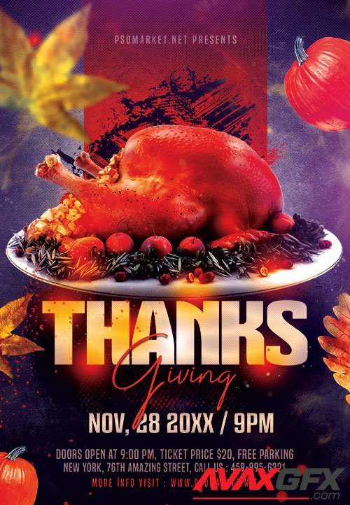 Thanks giving - Premium flyer psd template