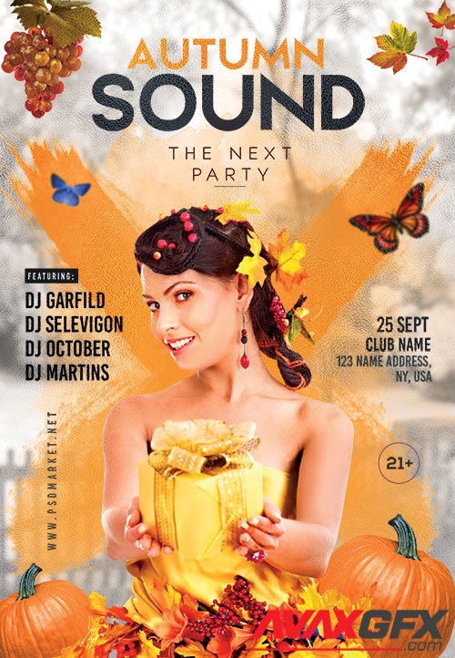 Autumn sound - Premium flyer psd template