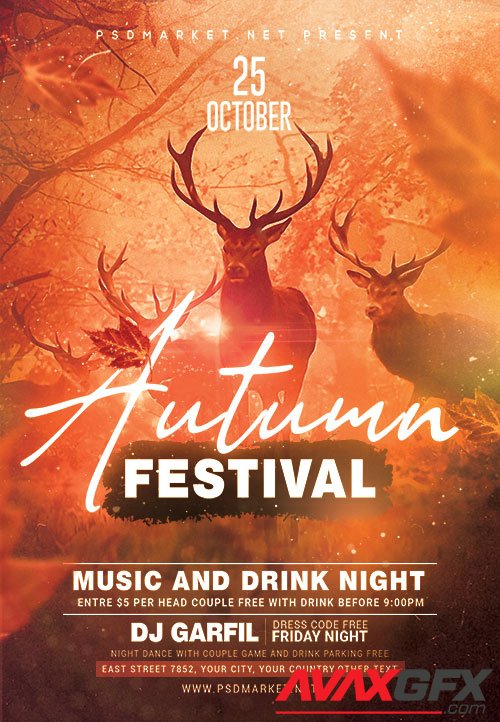 Autumn fest - Premium flyer psd template