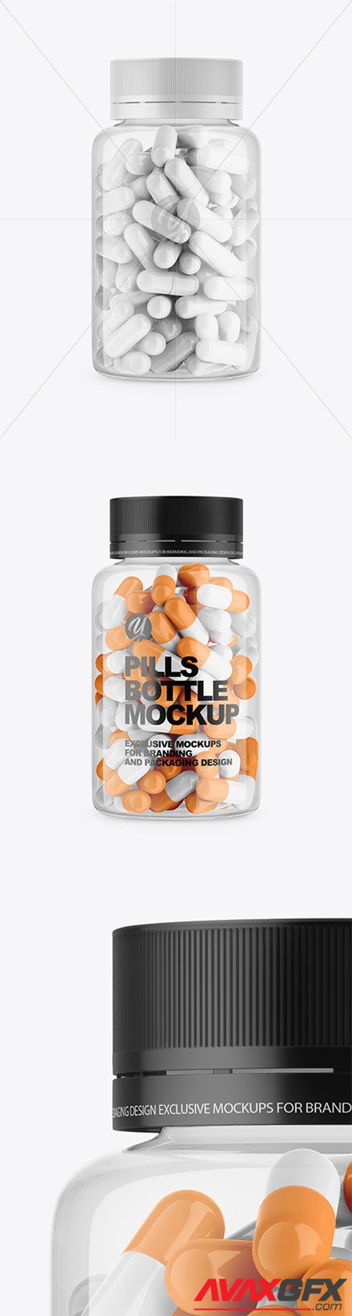 Clear Plastiс Bottle With Pills Mockup 60105