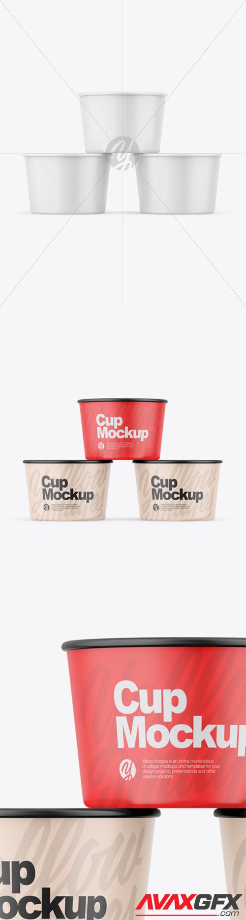 Three Matte Cups Mockup 55887