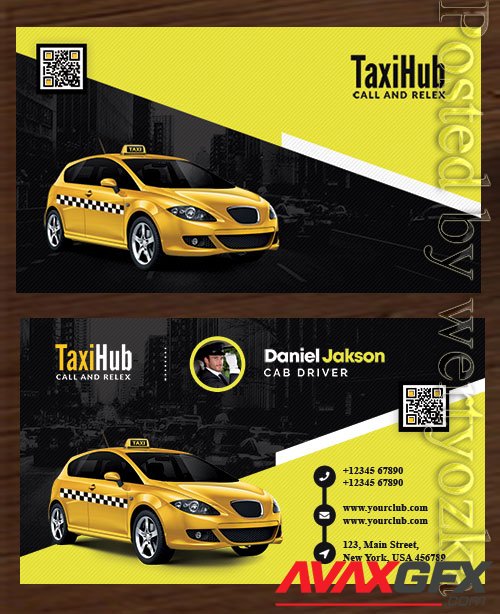 Taxi Service Business Card PSD