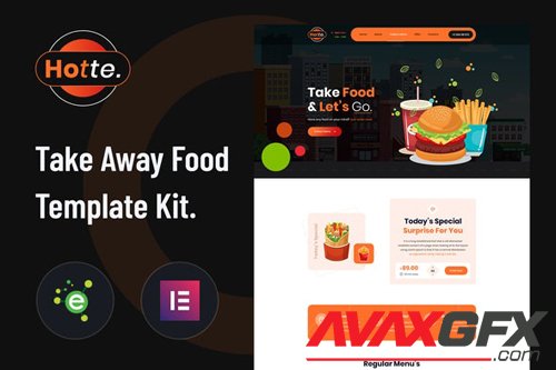ThemeForest - Hotte v1.0 - Take Away Food Elementor Template Kit - 28363238
