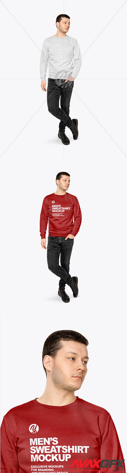 Man in a Sweatshirt Mockup 63233