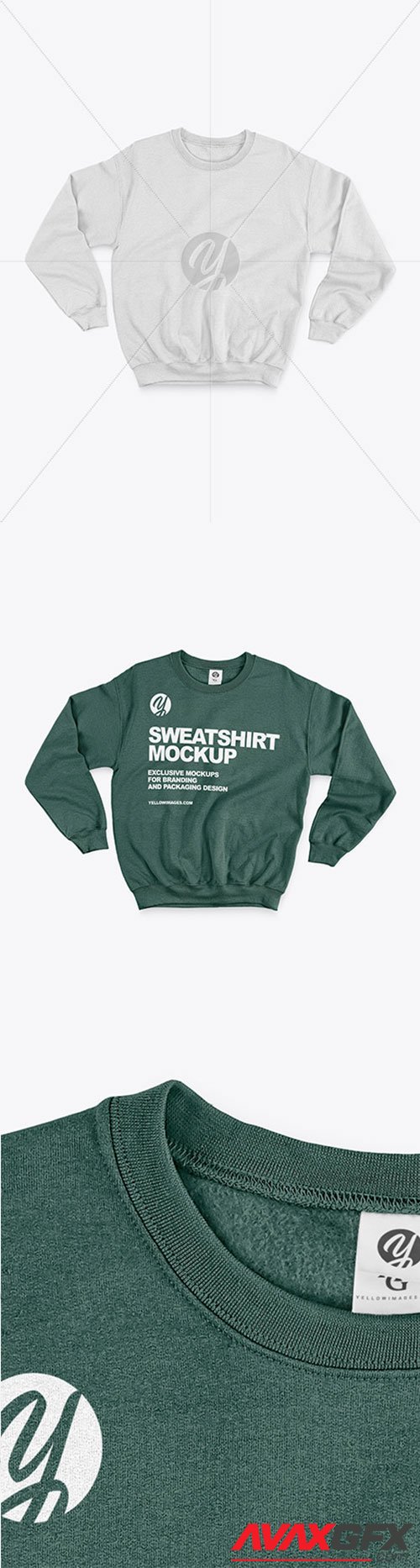 Sweatshirt with Crew Neck Mockup 61925