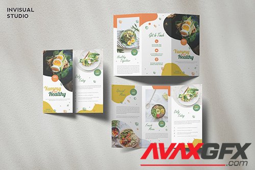 Healthy Food Trifold Brochure Template